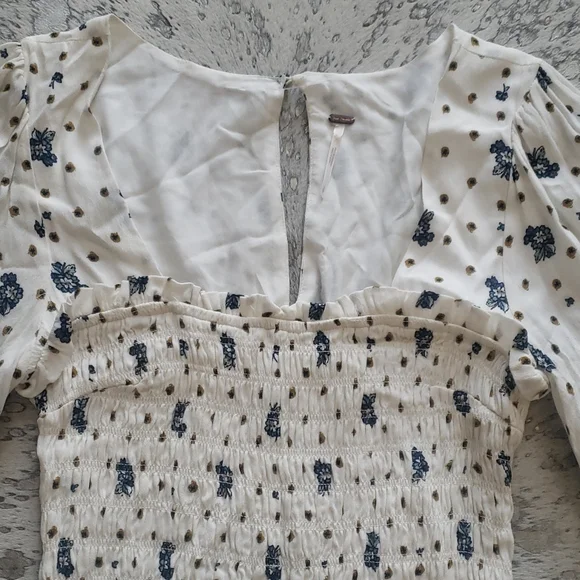 Free People Two Faces Mini Smocked Dress SzS NWOT - Picture 6 of 12